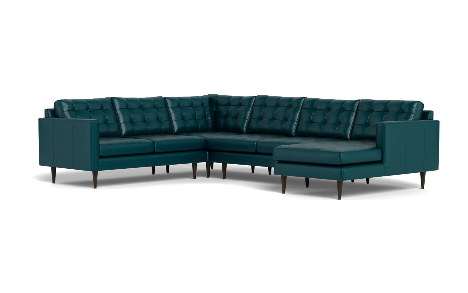 Wallace 130" Leather Corner Sectionals w. Right Chaise - Image 39