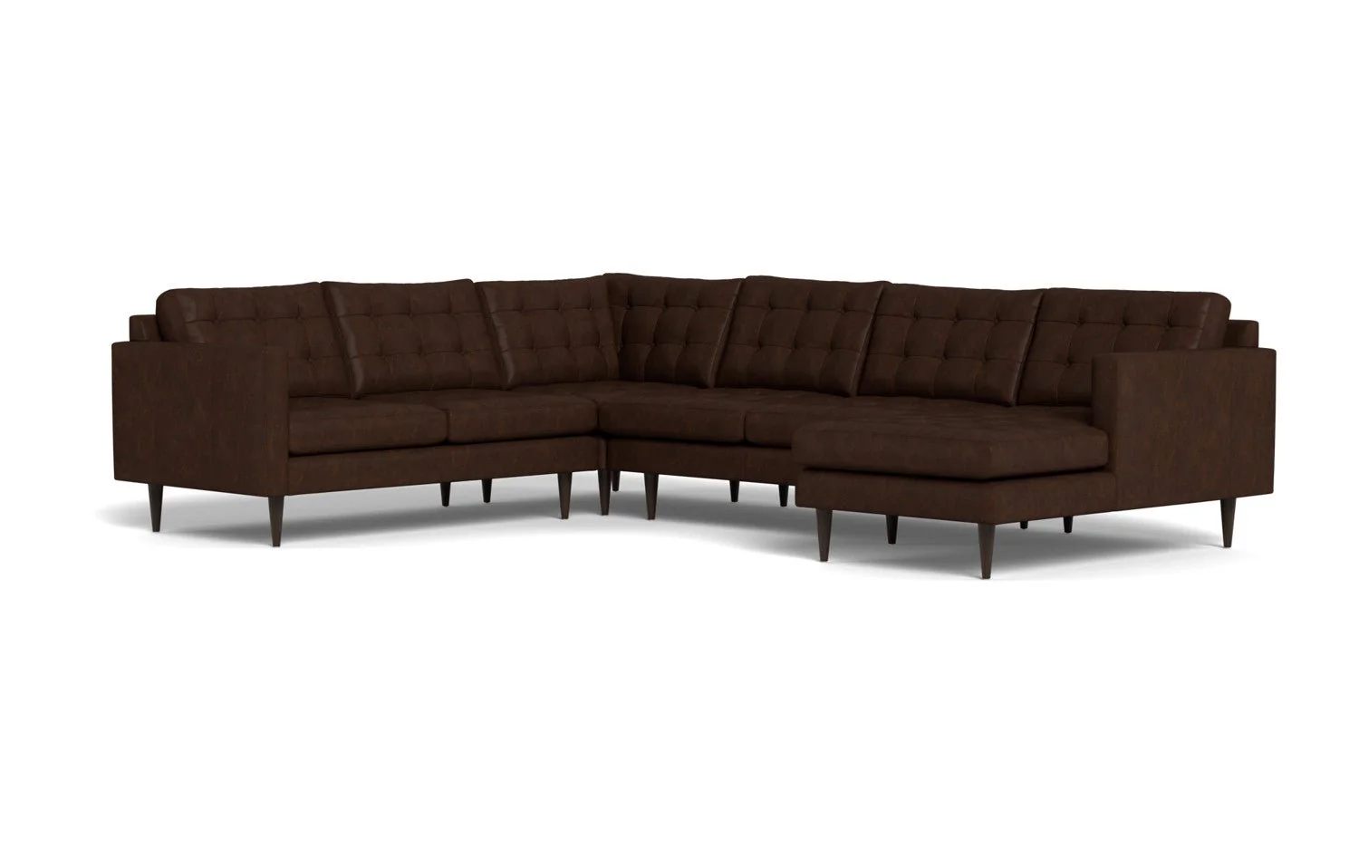 Wallace 130" Leather Corner Sectionals w. Right Chaise - Image 4