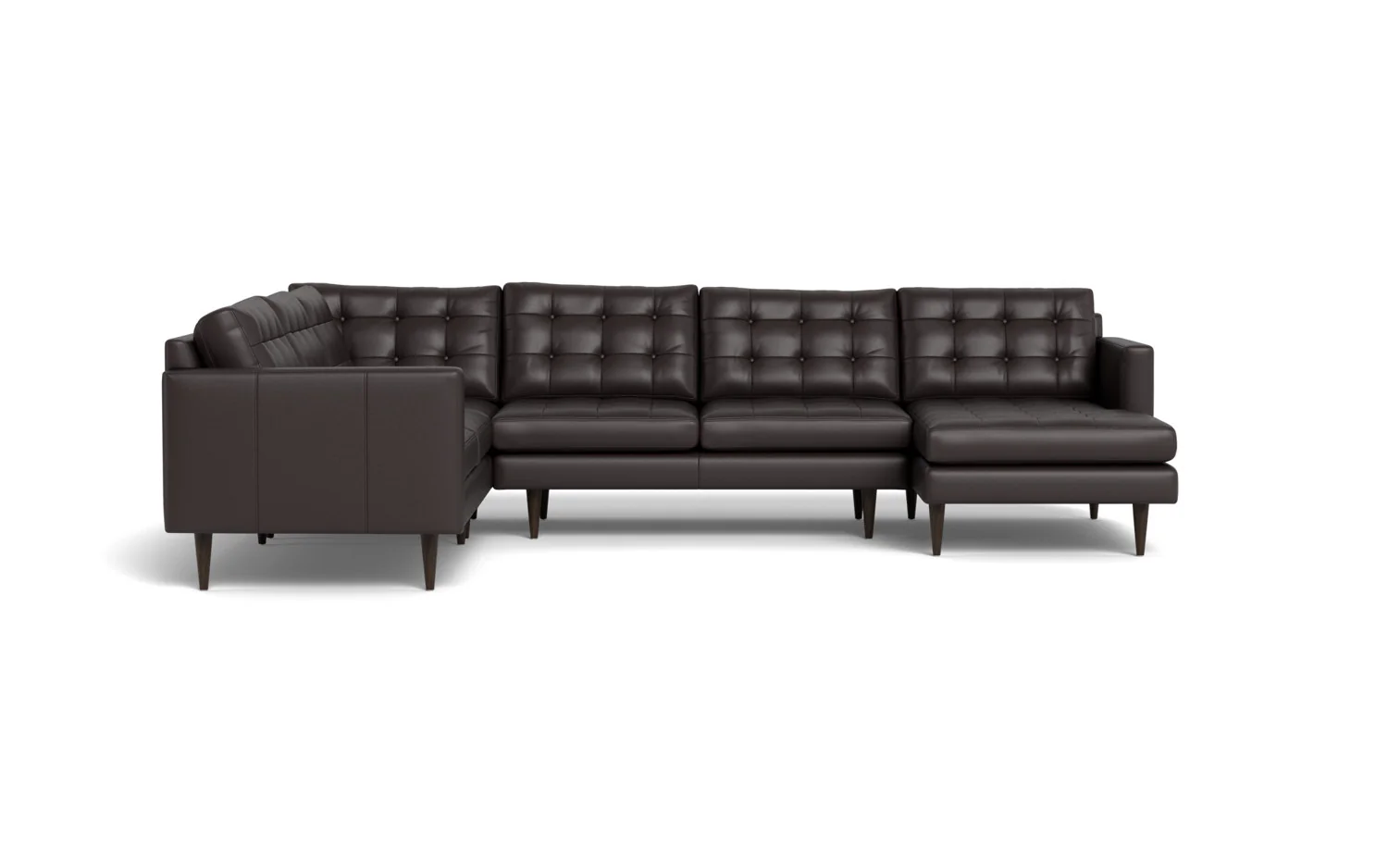 Wallace 130" Leather Corner Sectionals w. Right Chaise - Image 41