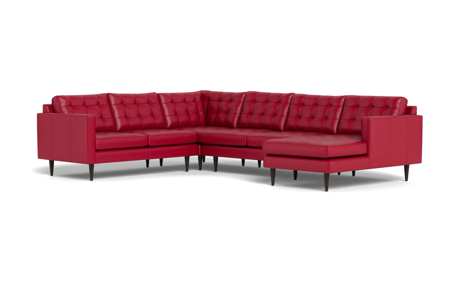 Wallace 130" Leather Corner Sectionals w. Right Chaise - Image 45