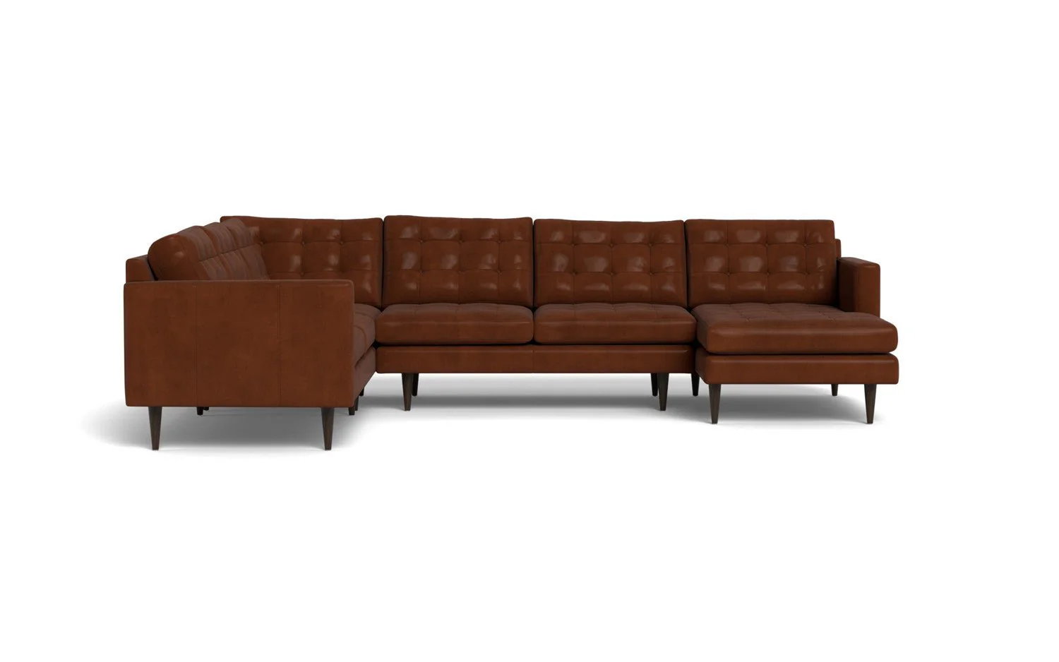Wallace 130" Leather Corner Sectionals w. Right Chaise - Image 8