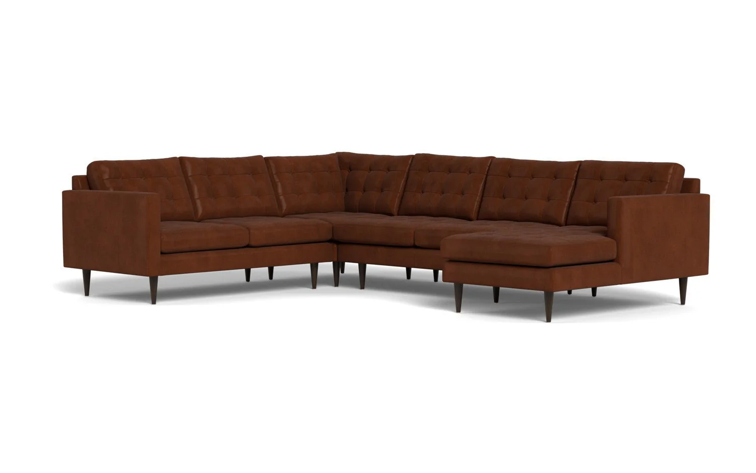 Wallace 130" Leather Corner Sectionals w. Right Chaise - Image 9
