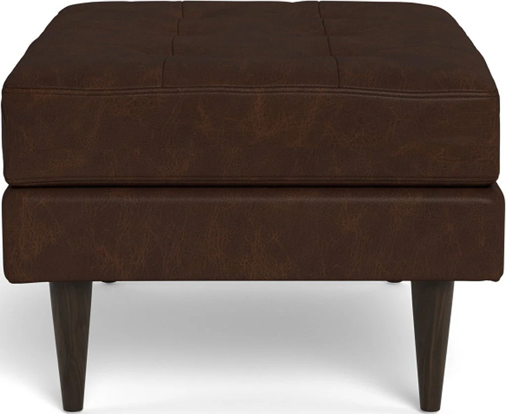 Wallace Leather Ottoman - Image 5
