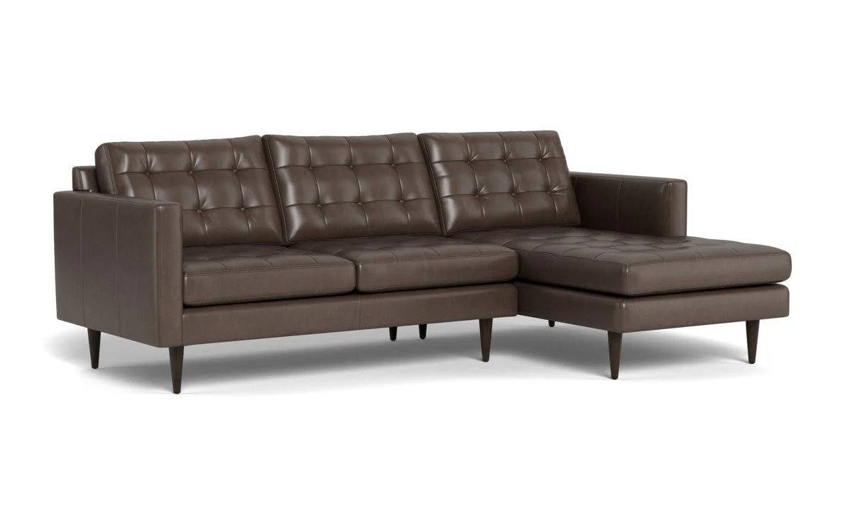 Wallace 98" Leather Right Chaise Sectional - Image 12