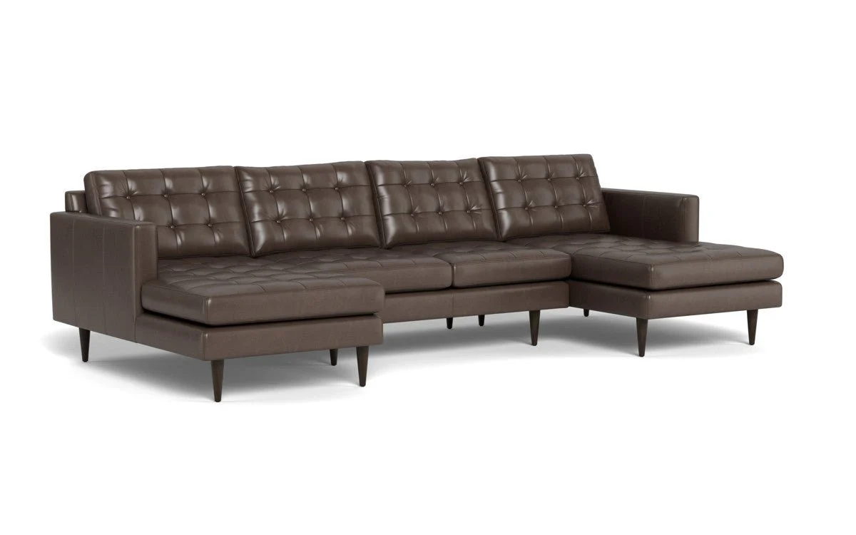Wallace 126" Leather Double Chaise U Sectional - Image 12