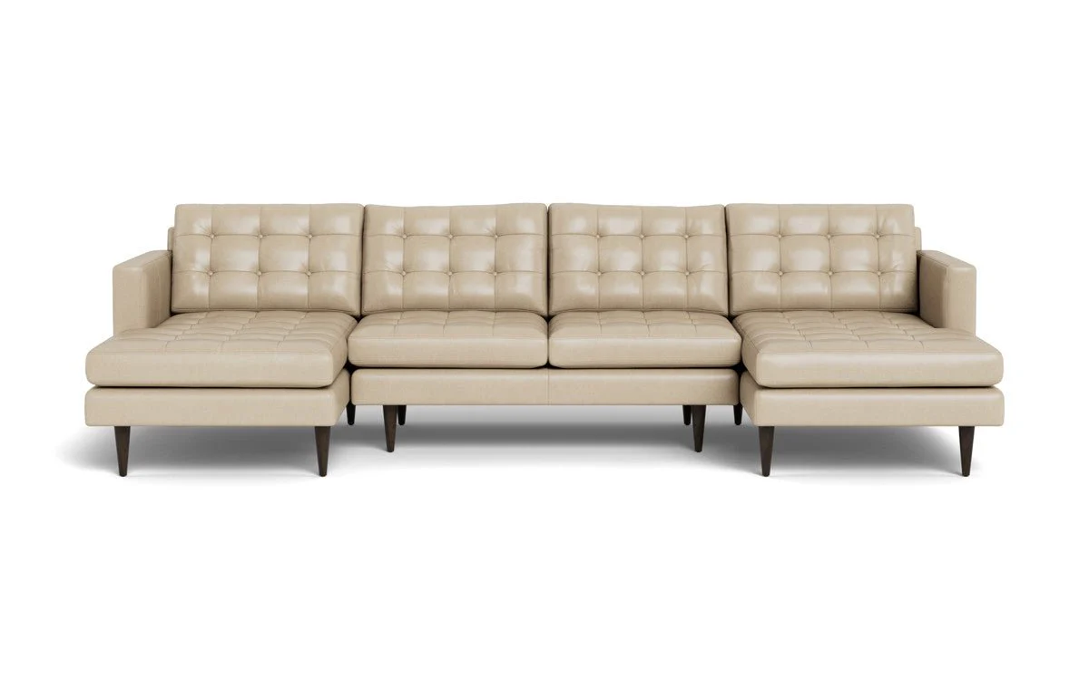 Wallace 126" Leather Double Chaise U Sectional - Image 14
