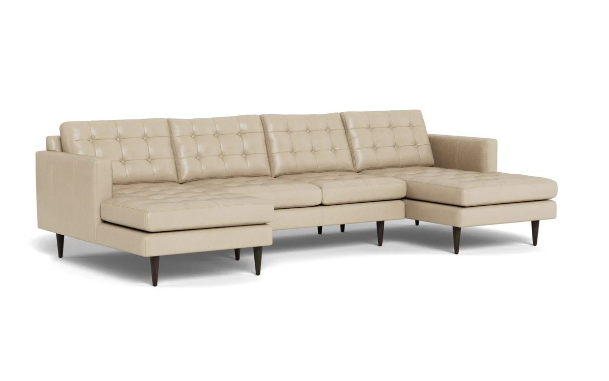 Wallace 126" Leather Double Chaise U Sectional - Image 15