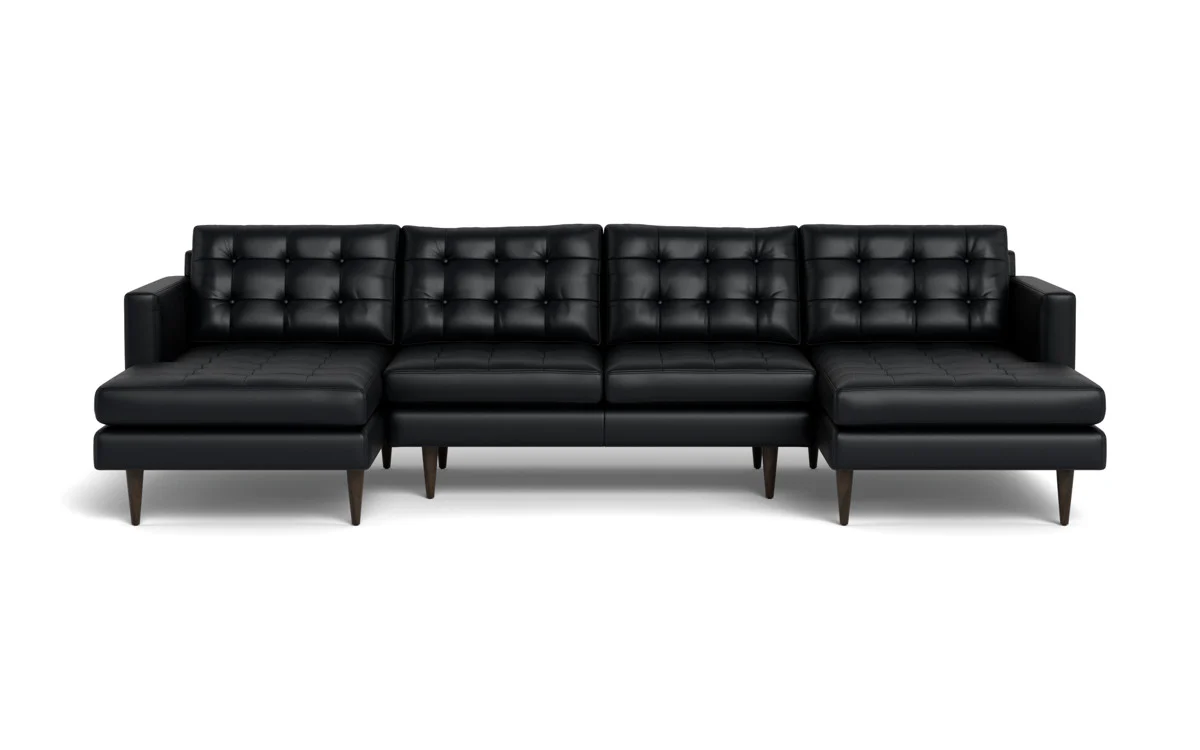 Wallace 126" Leather Double Chaise U Sectional - Image 20