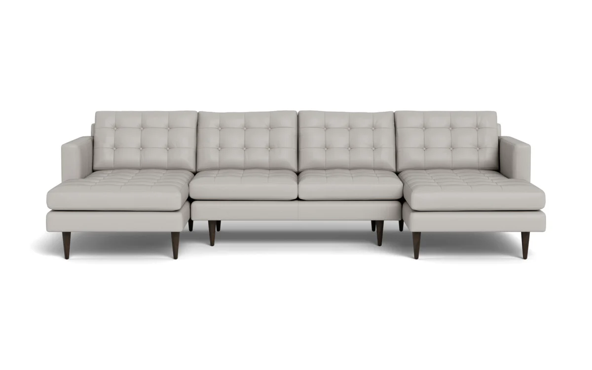 Wallace 126" Leather Double Chaise U Sectional - Image 23