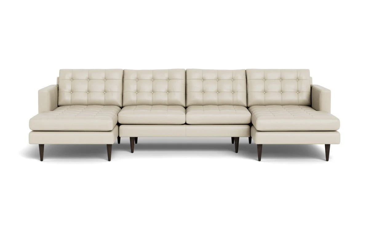 Wallace 126" Leather Double Chaise U Sectional - Image 32