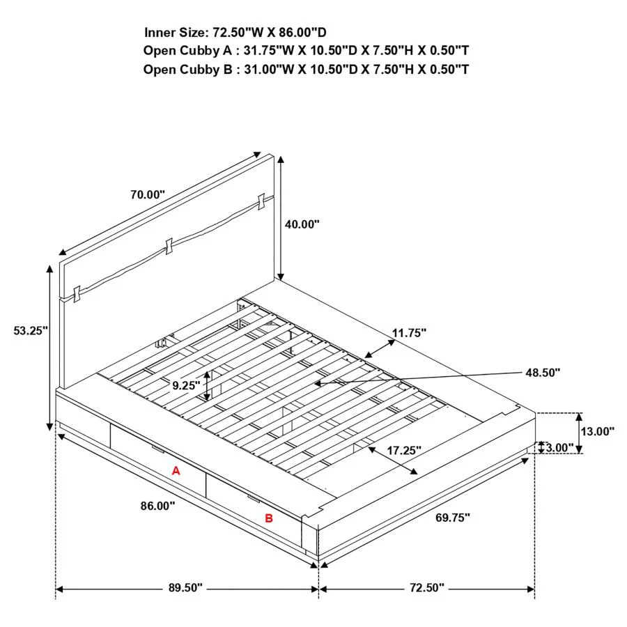 Willow Storage Queen Bed - Image 4